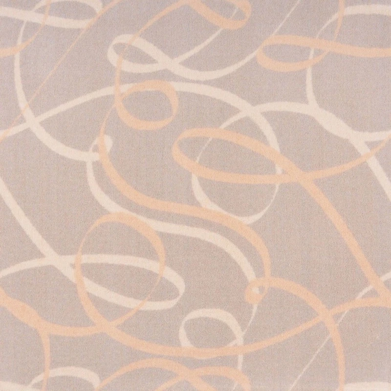Joy Carpets Playful Patterns Beige Ribbons 7ft.8in. x 10ft.9in. Rect. Rug