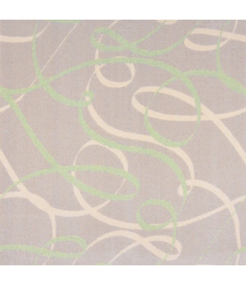 Joy Carpets Playful Patterns Green Ribbons 7ft.8in. x 10ft.9in. Rect. Rug