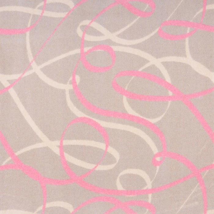 Joy Carpets Playful Patterns Pink Ribbons 7ft.8in. x 10ft.9in. Rect. Rug
