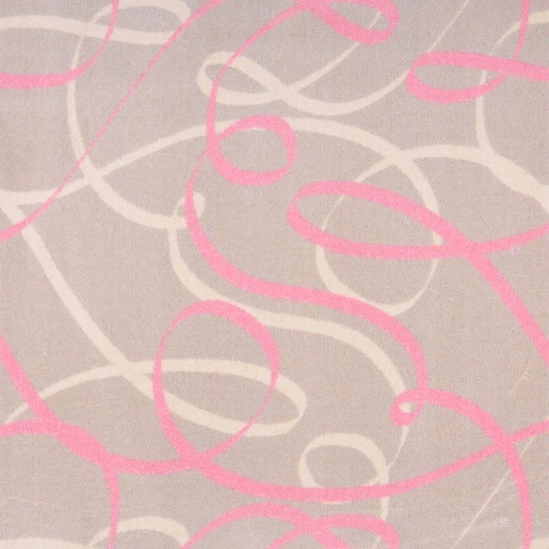 Joy Carpets Playful Patterns Pink Ribbons 7ft.8in. x 10ft.9in. Rect. Rug