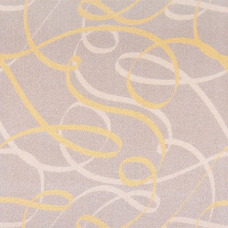 Joy Carpets Playful Patterns Yellow Ribbons 7ft.8in. x 10ft.9in. Rect. Rug