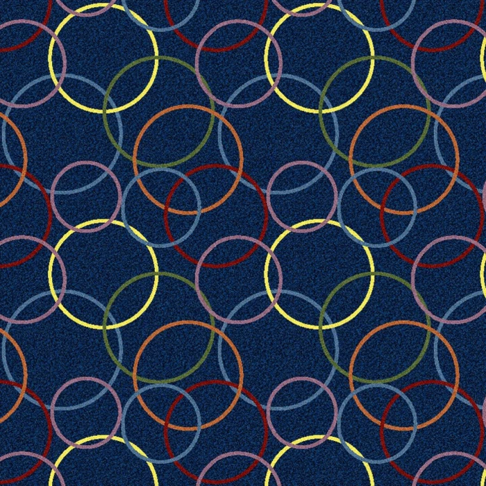 Joy Carpets Playful Patterns Multi Ringing 7ft.8in. x 10ft.9in. Rect. Rug