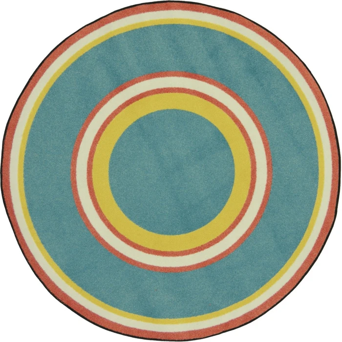 Joy Carpets Kid Essentials Beach Ripples 5ft.4in. Round Rug