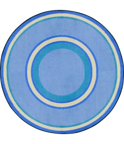 Joy Carpets Kid Essentials Boy Blue Ripples 13ft.2in. Round Rug