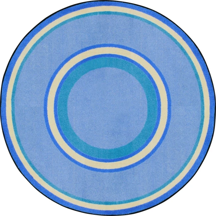 Joy Carpets Kid Essentials Boy Blue Ripples 3ft.10in. x 5ft.4in. Oval Rug