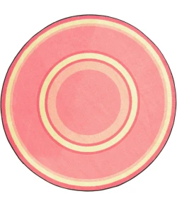 Joy Carpets Kid Essentials Pretty Pink Ripples 13ft.2in. Round Rug