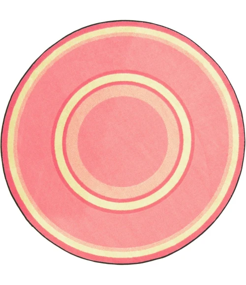 Joy Carpets Kid Essentials Pretty Pink Ripples 5ft.4in. Round Rug