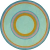 Joy Carpets Kid Essentials Teal Ripples 13ft.2in. Round Rug