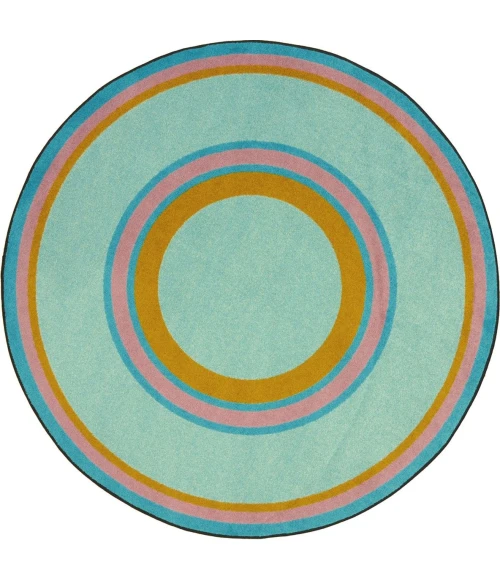 Joy Carpets Kid Essentials Teal Ripples 3ft.10in. x 5ft.4in. Oval Rug