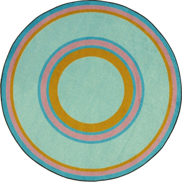 Joy Carpets Kid Essentials Teal Ripples 3ft.10in. x 5ft.4in. Oval Rug