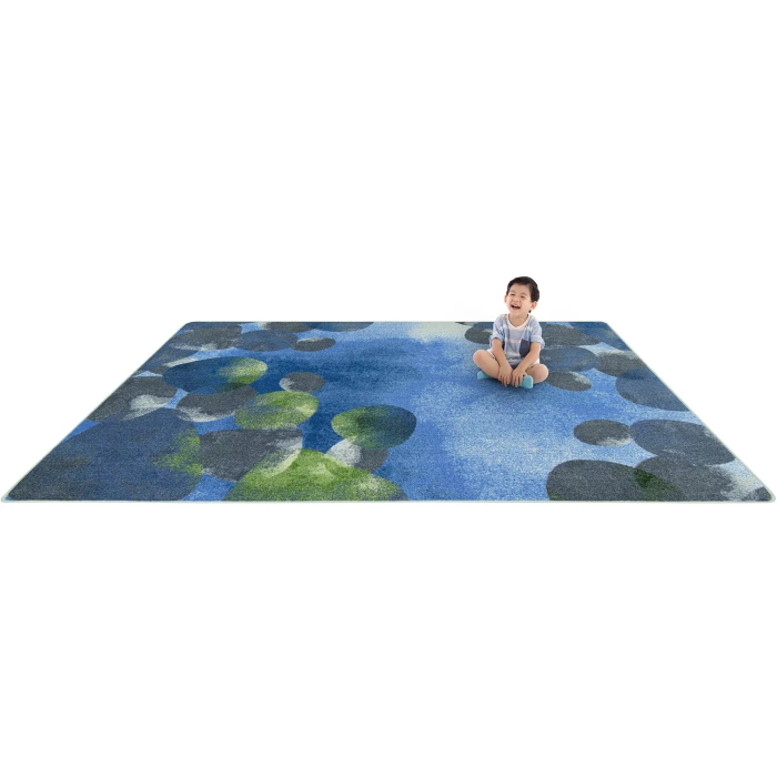 Joy Carpets Kid Essentials Blue Riverstone 10ft. 9in. x 13ft. 2in. Rect. Rug