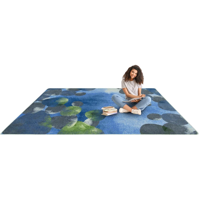 Joy Carpets Kid Essentials Blue Riverstone 10ft. 9in. x 13ft. 2in. Rect. Rug