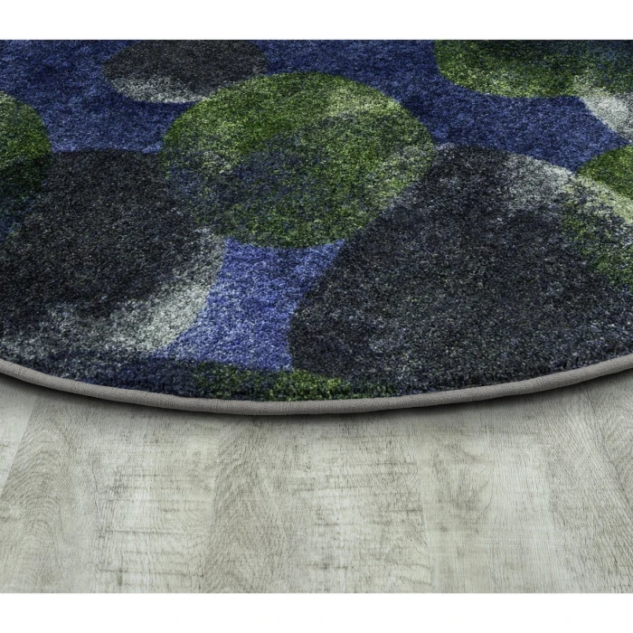 Joy Carpets Kid Essentials Blue Riverstone 13ft. 2in. Round Rug