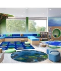 Joy Carpets Kid Essentials Blue Riverstone 13ft. 2in. Round Rug