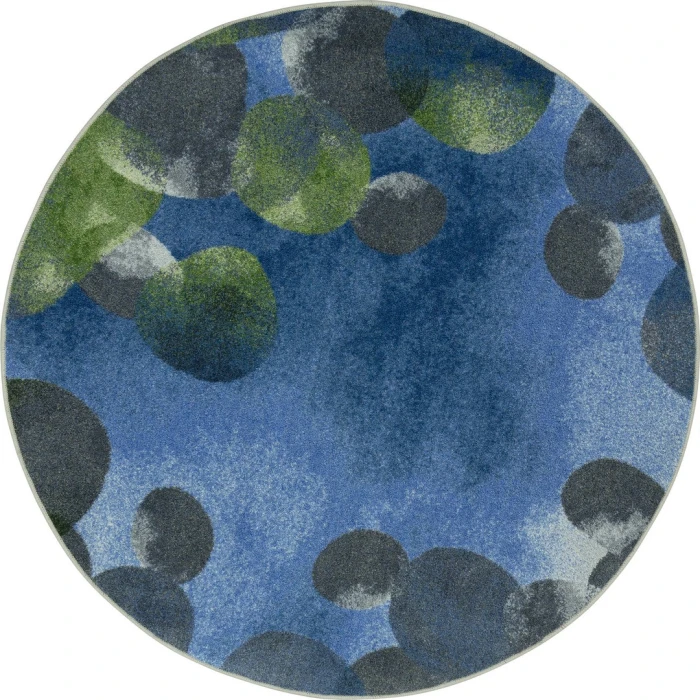 Joy Carpets Kid Essentials Blue Riverstone 13ft. 2in. Round Rug