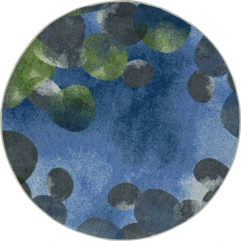 Joy Carpets Kid Essentials Blue Riverstone 7ft. 7in. Round Rug