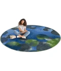 Joy Carpets Kid Essentials Blue Riverstone 13ft. 2in. Round Rug