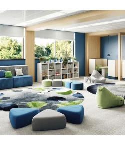 Joy Carpets Kid Essentials Gray Riverstone 13ft.2in. Round Rug