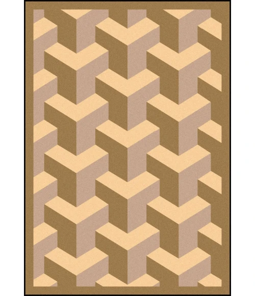 Joy Carpets Kaleidoscope Beige Rooftop 7ft.8in. x 10ft.9in. Rect. Rug