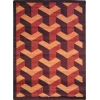 Joy Carpets Kaleidoscope Burgundy Rooftop 3ft.10in. x 5ft.4in. Rect. Rug