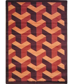 Joy Carpets Kaleidoscope Burgundy Rooftop 7ft.8in. x 10ft.9in. Rect. Rug