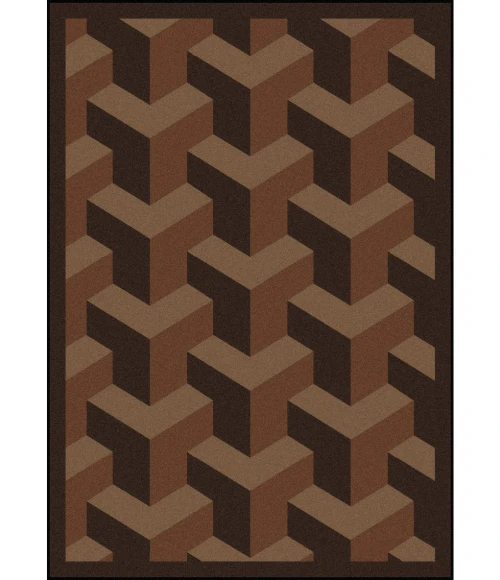 Joy Carpets Kaleidoscope Chocolate Rooftop 3ft.10in. x 5ft.4in. Rect. Rug