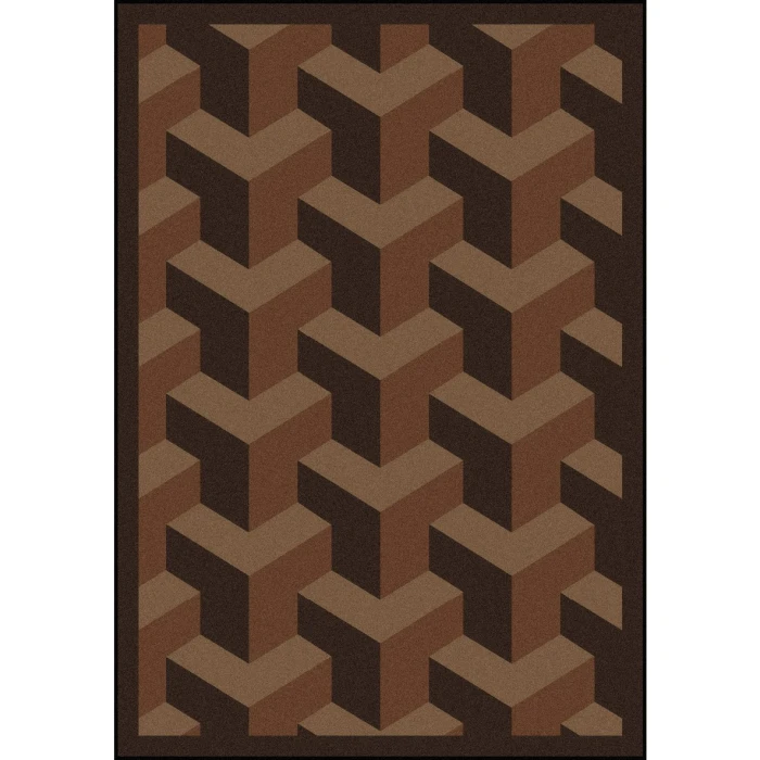Joy Carpets Kaleidoscope Chocolate Rooftop 5ft.4in. x 7ft.8in. Rect. Rug
