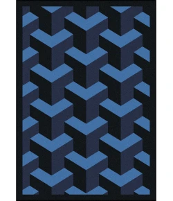 Joy Carpets Kaleidoscope Navy Rooftop 3ft.10in. x 5ft.4in. Rect. Rug
