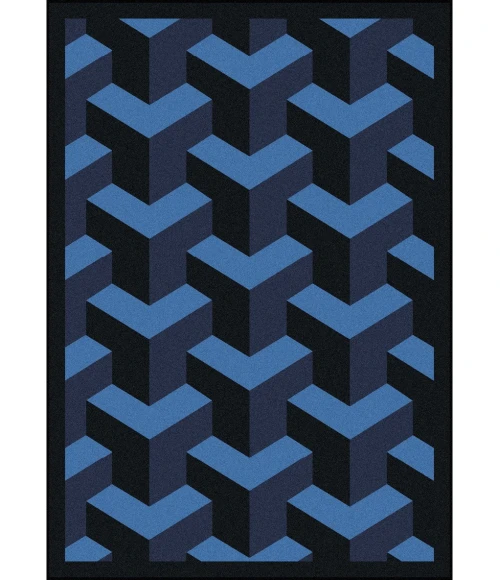 Joy Carpets Kaleidoscope Navy Rooftop 3ft.10in. x 5ft.4in. Rect. Rug