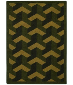 Joy Carpets Kaleidoscope Olive Rooftop 3ft.10in. x 5ft.4in. Rect. Rug