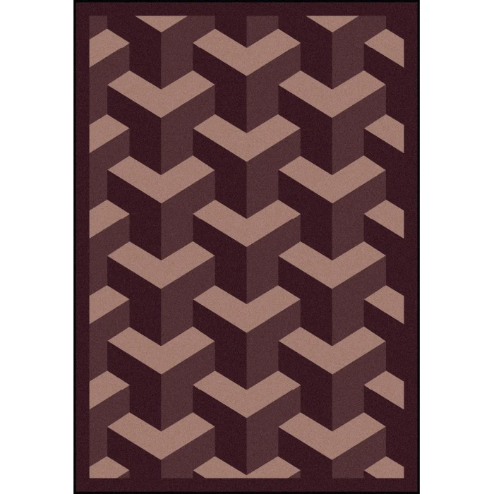 Joy Carpets Kaleidoscope Plum Rooftop 7ft.8in. x 10ft.9in. Rect. Rug