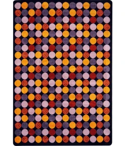 Joy Carpets Kid Essentials Plum Roundabout 7ft.8in. x 10ft.9in. Rect. Rug