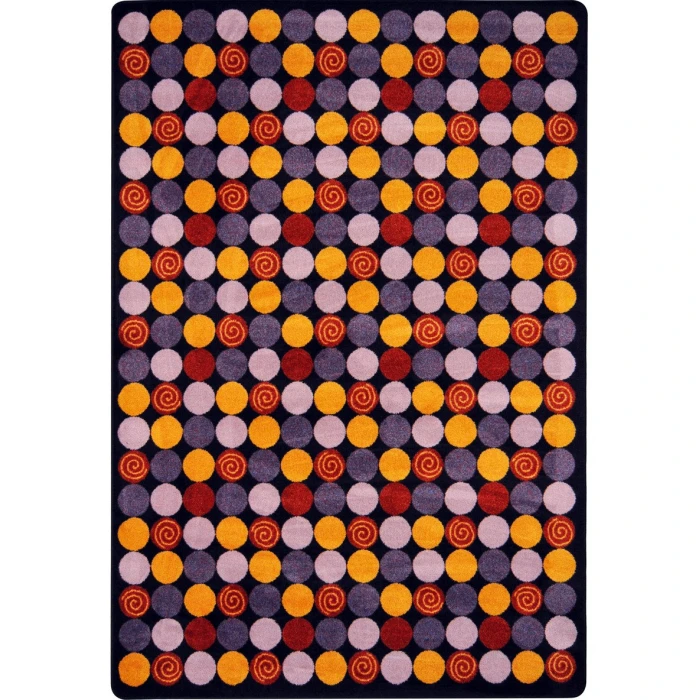 Joy Carpets Kid Essentials Plum Roundabout 3ft.10in. x 5ft.4in. Rect. Rug