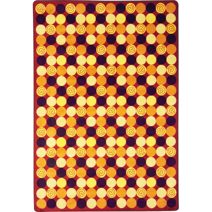 Joy Carpets Kid Essentials Red Roundabout 3ft.10in. x 5ft.4in. Rect. Rug