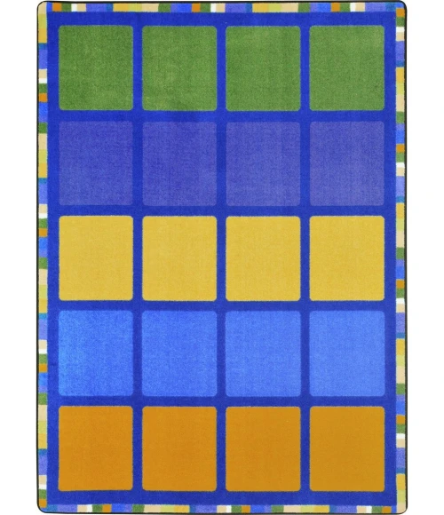 Joy Carpets Kid Essentials Multi Rowing 7ft.8in. x 10ft.9in. Rect. Rug