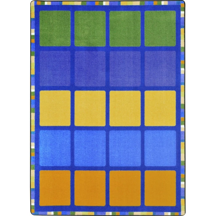Joy Carpets Kid Essentials Multi Rowing 5ft.4in. x 7ft.8in. Rect. Rug