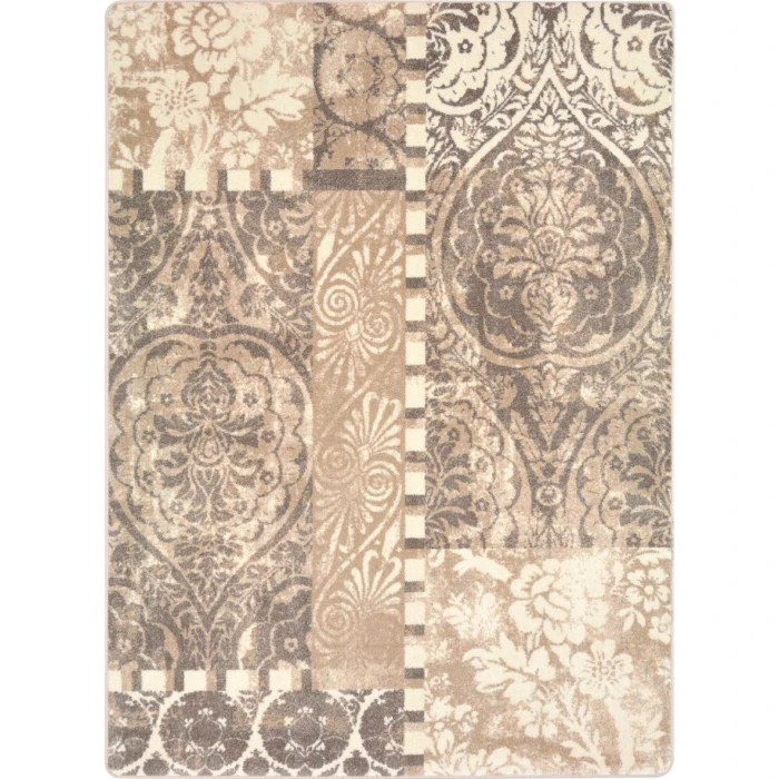 Joy Carpets First Take French Cream Royal Mosaic 7ft.8in. x 10ft.9in. Rect. Rug