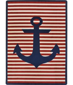 Joy Carpets Kid Essentials Blue Safe Mooring 3ft.10in. x 5ft.4in. Rect. Rug