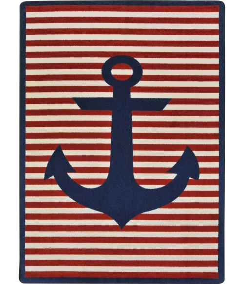 Joy Carpets Kid Essentials Blue Safe Mooring 3ft.10in. x 5ft.4in. Rect. Rug