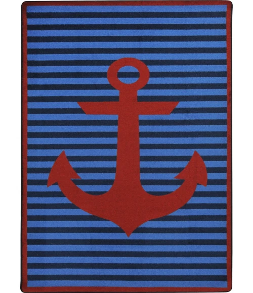 Joy Carpets Kid Essentials Red Safe Mooring 3ft.10in. x 5ft.4in. Rect. Rug