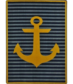 Joy Carpets Kid Essentials Yellow Safe Mooring 7ft.8in. x 10ft.9in. Rect. Rug