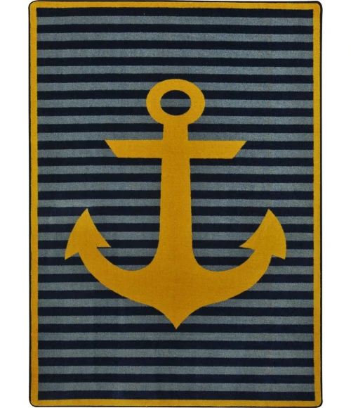 Joy Carpets Kid Essentials Yellow Safe Mooring 3ft.10in. x 5ft.4in. Rect. Rug