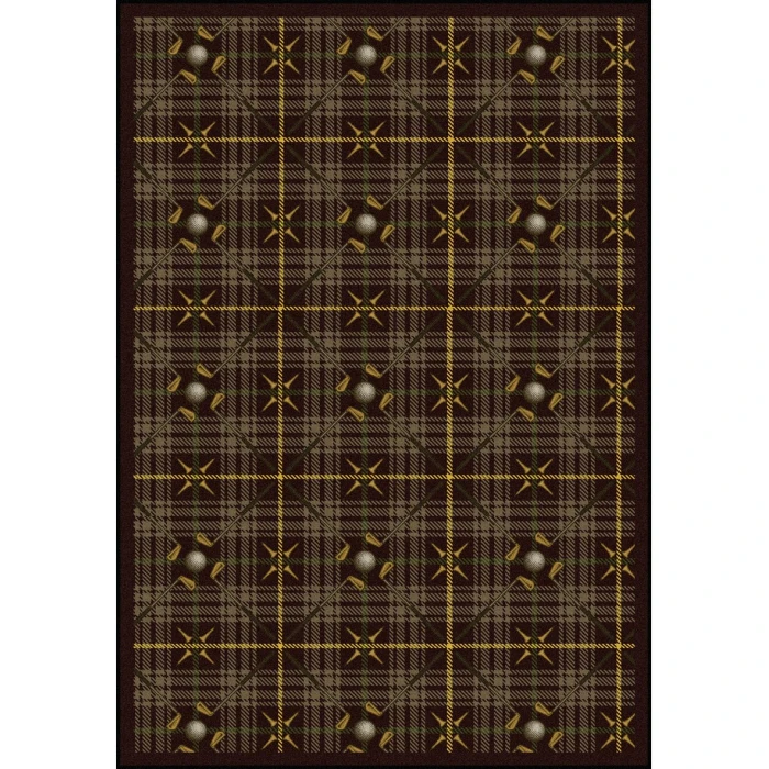 Joy Carpets Games People Play Bark Brown Saint Andrews 7ft.8in. x 10ft.9in. Rect. Rug