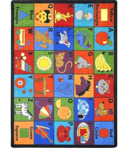 Joy Carpets Kid Essentials Multi Say My Name 7ft.8in. x 10ft.9in. Rect. Rug