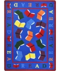 Joy Carpets Kid Essentials Multi Scattered Books 2ft.1in. x 7ft.8in. Rect. Rug