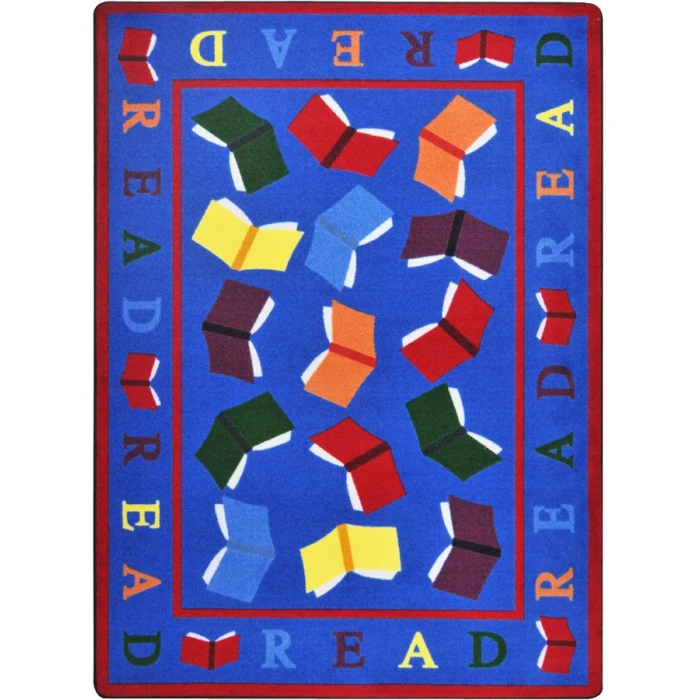 Joy Carpets Kid Essentials Multi Scattered Books 10ft.9in. x 13ft.2in. Rect. Rug