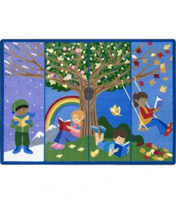 Joy Carpets Kid Essentials Multi Seasons of Reading 5ft.4in. x 7ft.8in. Rect. Rug