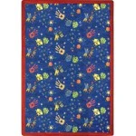 Joy Carpets Playful Patterns Blue Scribbles 10ft.9in. x 13ft.2in. Rect. Rug