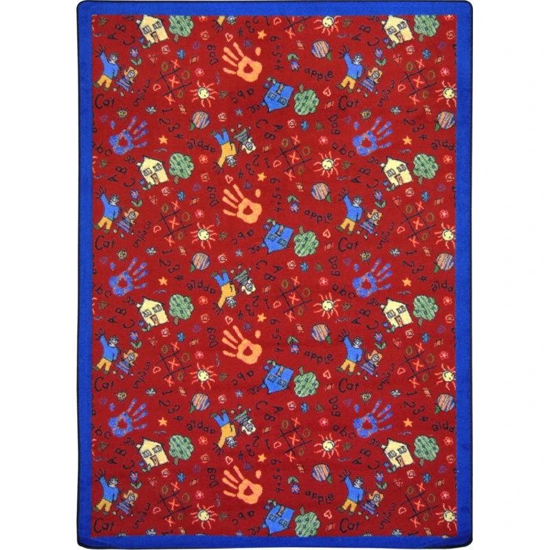 Joy Carpets Playful Patterns Red Scribbles 10ft.9in. x 13ft.2in. Rect. Rug