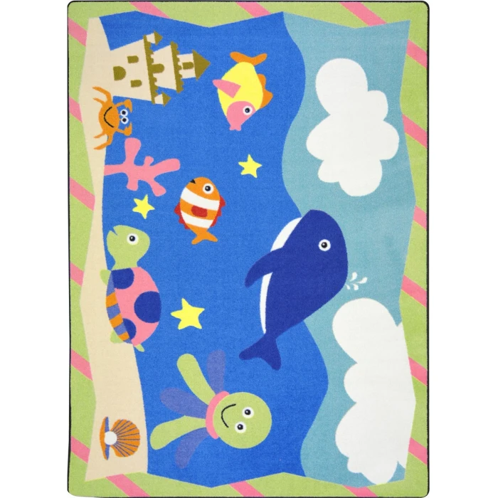 Joy Carpets Kid Essentials Multi Sea Babies 7ft.8in. x 10ft.9in. Rect. Rug